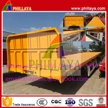 3 Axles Flatbed Container Semi Trailer with Twist Lock